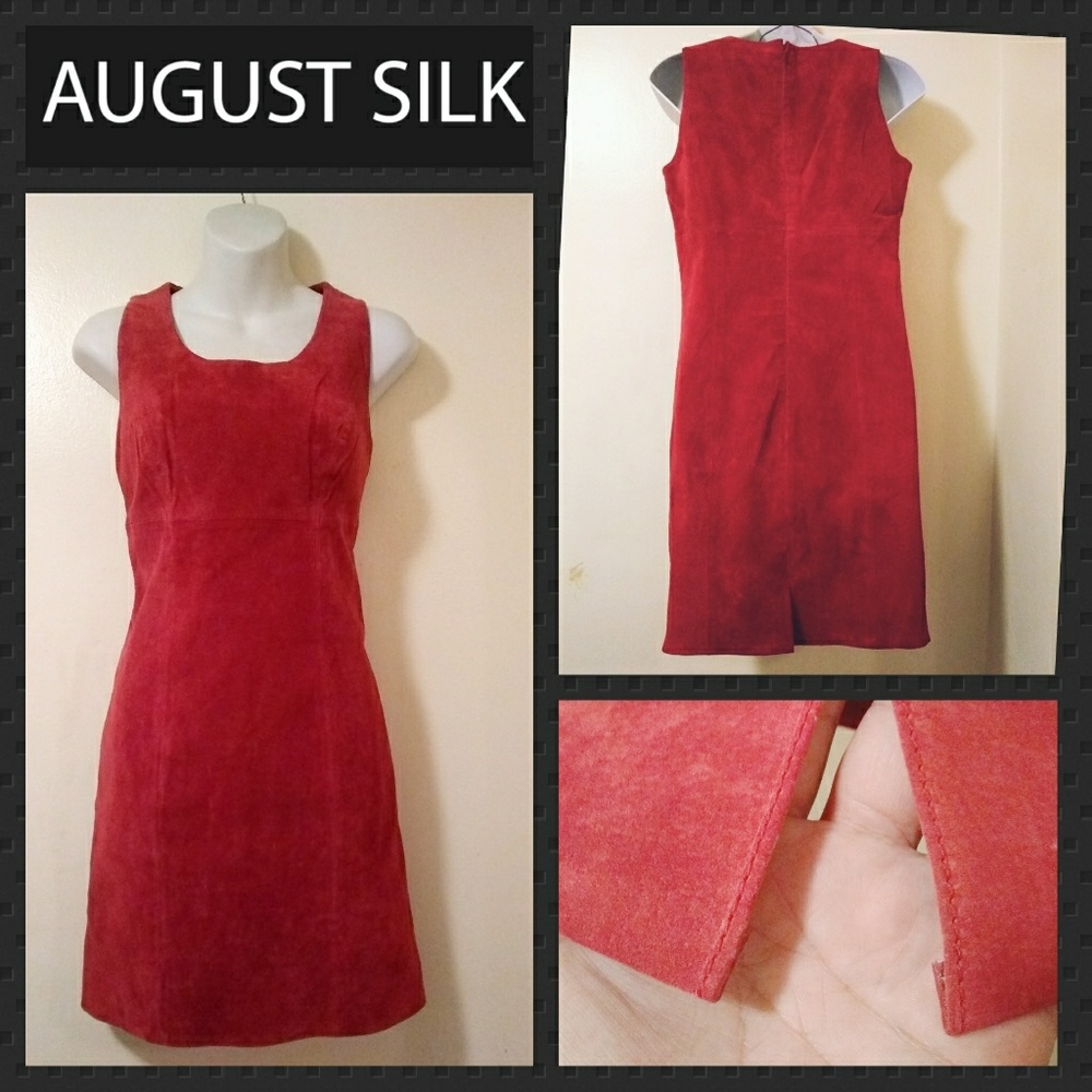 Red Suede Sheath Dress Sz 4/S